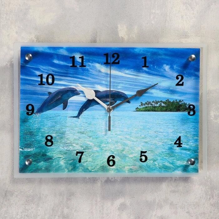 Часы настенные, серия: Море, "Дельфины", 25х35  см, микс от компании Интернет-гипермаркет «MOLL» - фото 1