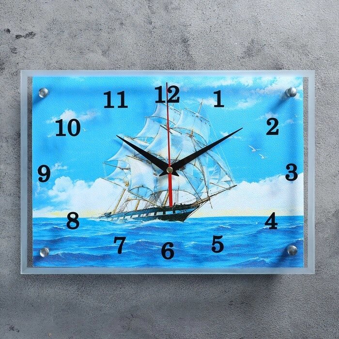 Часы настенные, серия: Море, "Парусник", 25х35  см, микс от компании Интернет-гипермаркет «MOLL» - фото 1
