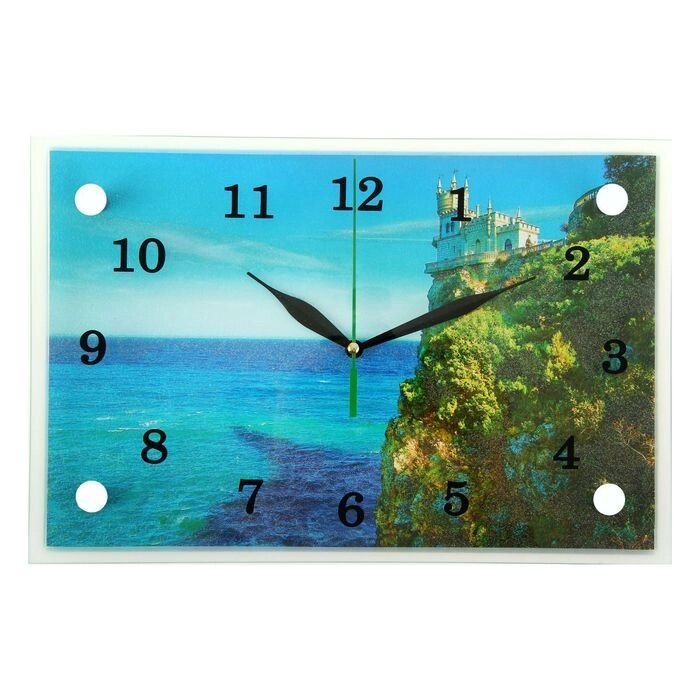 Часы настенные, серия: Море, "Замок на краю скалы", 20х30  см, микс от компании Интернет-гипермаркет «MOLL» - фото 1