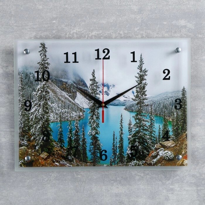 Часы настенные, серия: Природа, "Горное озеро", 30х40 см от компании Интернет-гипермаркет «MOLL» - фото 1