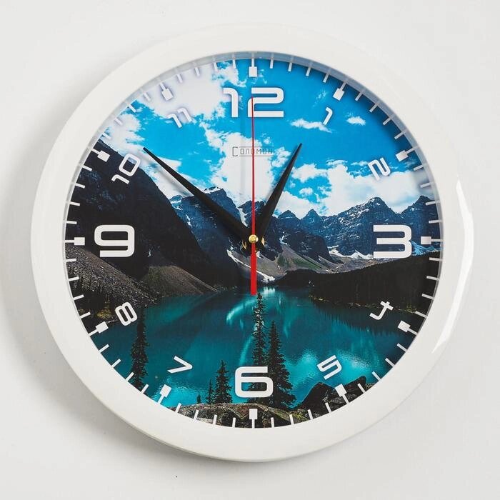 Часы настенные, серия: Природа, "Горное озеро", плавный ход, d=28 см от компании Интернет-гипермаркет «MOLL» - фото 1