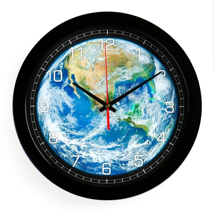 Часы настенные, серия: Природа, "Планета Земля", плавный ход, d=28 см от компании Интернет-гипермаркет «MOLL» - фото 1