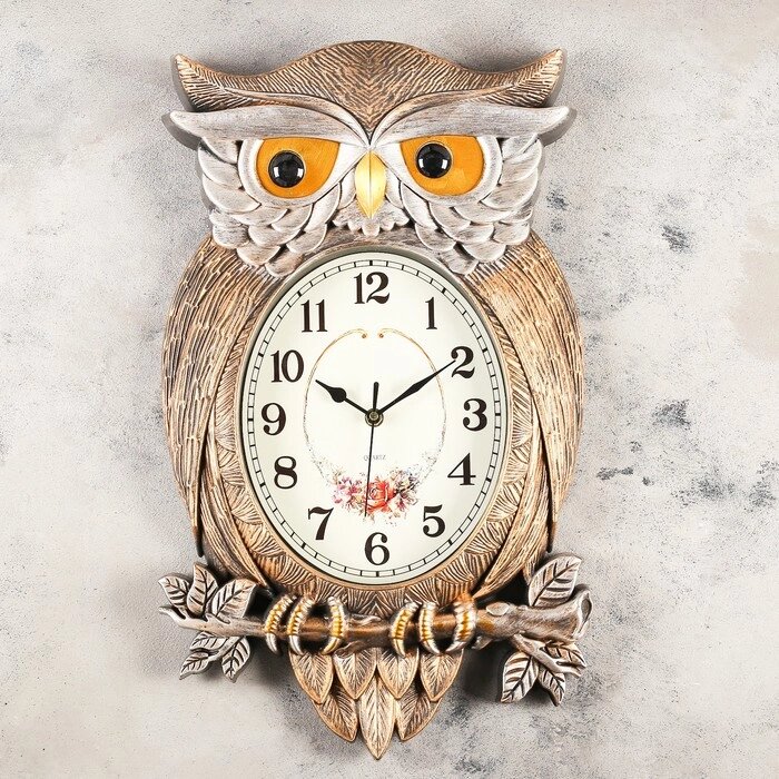 Часы настенные, серия: Животные, "Символ мудрости", 32х51 см, плавный ход от компании Интернет-гипермаркет «MOLL» - фото 1