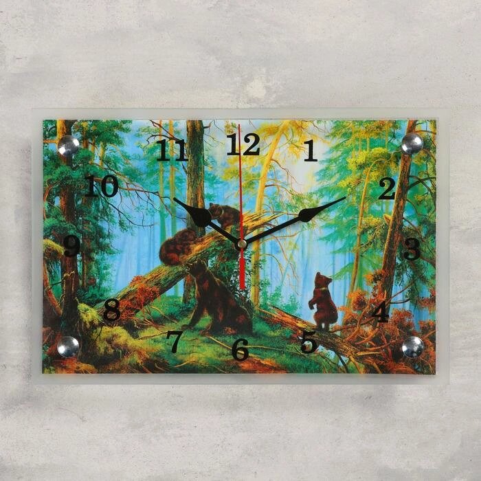 Часы настенные, серия: Животный мир, "Медведи в лесу", 20х30  см, микс от компании Интернет-гипермаркет «MOLL» - фото 1
