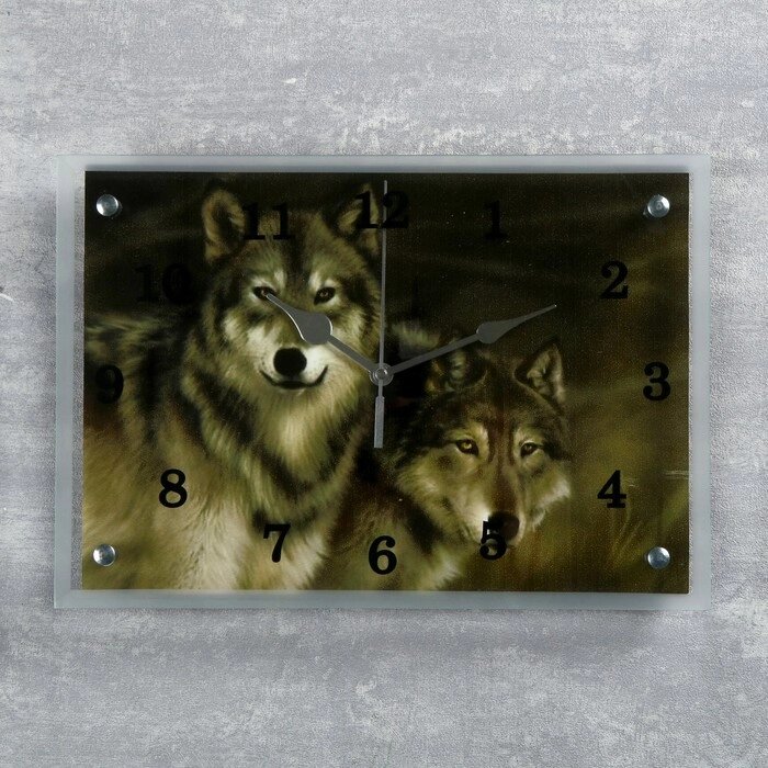 Часы настенные, серия: Животный мир, "Волки"25х35 см, микс от компании Интернет-гипермаркет «MOLL» - фото 1