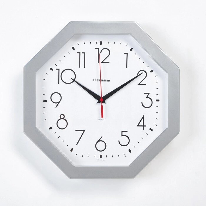 Часы настенные "Восемь граней", серебристые от компании Интернет-гипермаркет «MOLL» - фото 1