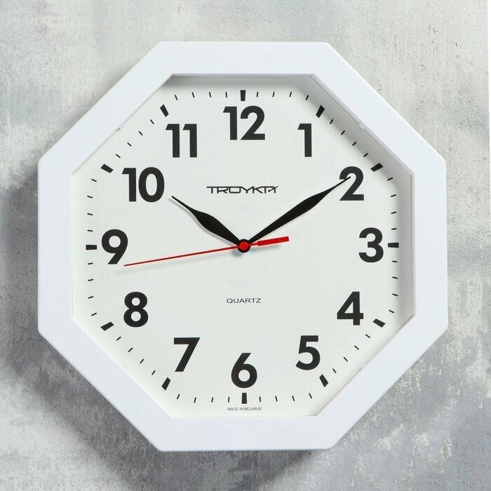 Часы настенные восьмигранные "Классика", белая рамка, 29х29 см от компании Интернет-гипермаркет «MOLL» - фото 1