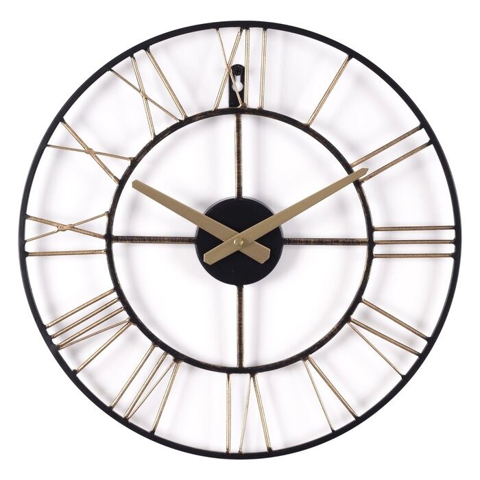 Часы настеные, серия: Лофт, плавный ход, d-40 см, бронза от компании Интернет-гипермаркет «MOLL» - фото 1