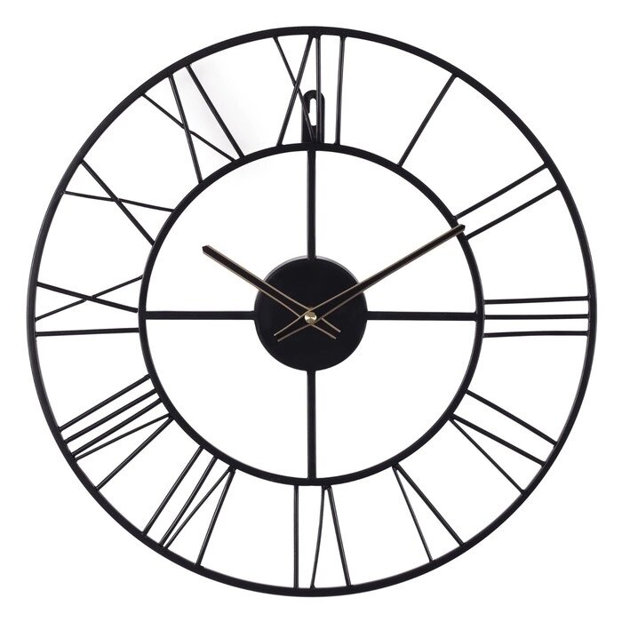 Часы настеные, серия: Лофт, плавный ход, d-40 см, черные от компании Интернет-гипермаркет «MOLL» - фото 1