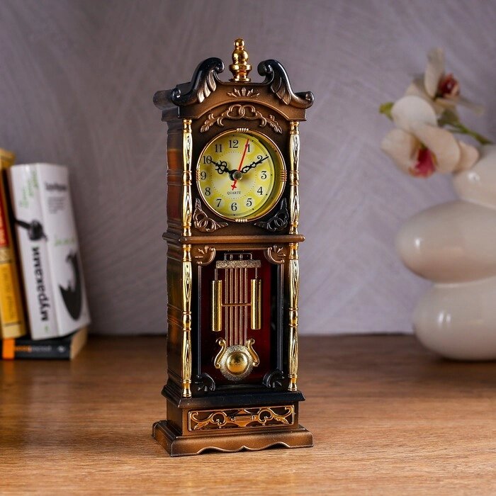 Часы настольные "Ажен", с маятником и колоннами, 26х8 см, микс от компании Интернет-гипермаркет «MOLL» - фото 1