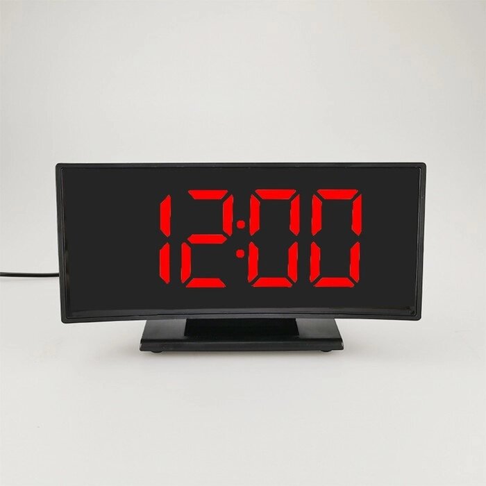 Часы настольные электронные: будильник, термометр, календарь, красные цифры, 17х9.5х4.2 см от компании Интернет-гипермаркет «MOLL» - фото 1