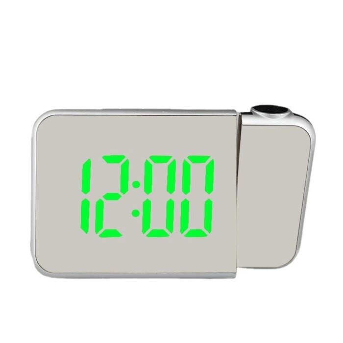 Часы настольные электронные с проекцией: будильник, гигрометр, календарь, зеленые цифры от компании Интернет-гипермаркет «MOLL» - фото 1