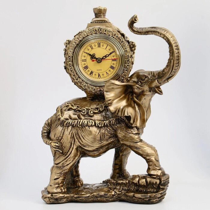 Часы настольные "Слон", цвет  бронзовый, 35х22х10 см от компании Интернет-гипермаркет «MOLL» - фото 1