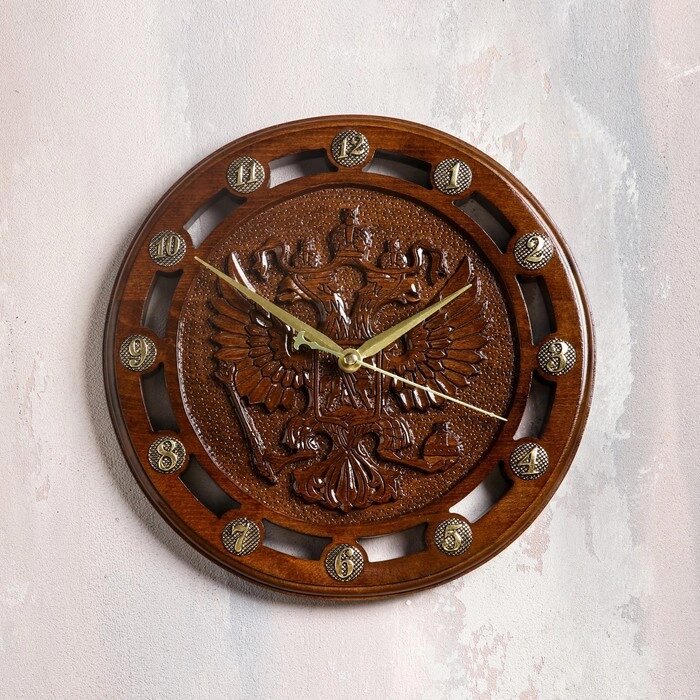 Часы ручной работы "Герб", 30 см, массив, Армения от компании Интернет-гипермаркет «MOLL» - фото 1