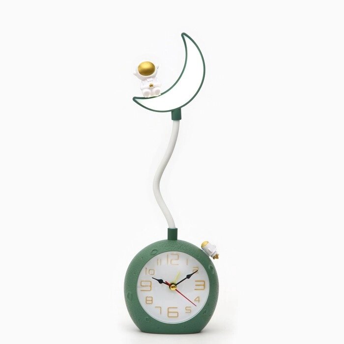 Часы-светильник "Полумесяц", будильник, дискретный ход, 2 режима, d-9 см, 9.8 х 5 х 31.5 см от компании Интернет-гипермаркет «MOLL» - фото 1