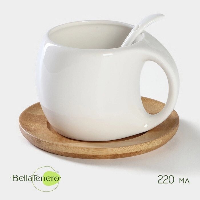Чайная пара "Эстет", чашка 220 мл, деревянное блюдце от компании Интернет-гипермаркет «MOLL» - фото 1
