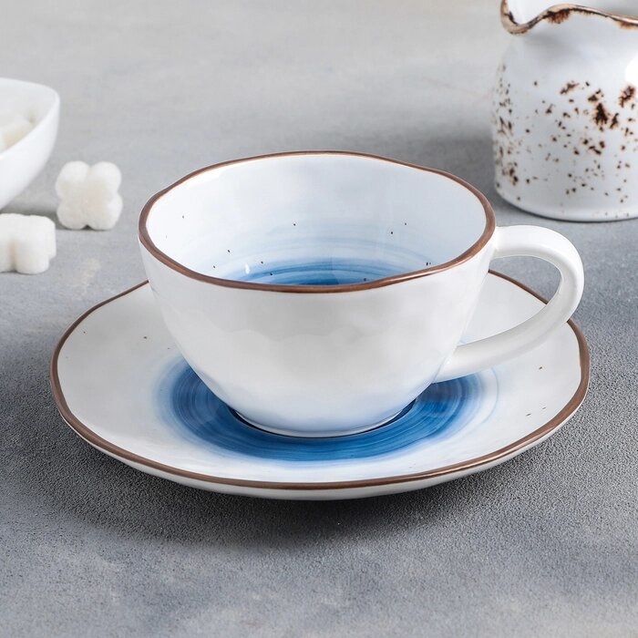 Чайная пара "Нептун", чашка 250 мл, блюдце d=16 см от компании Интернет-гипермаркет «MOLL» - фото 1