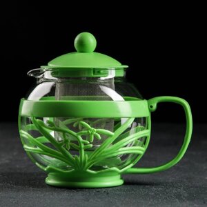 Чайник заварочный "Флора", с металлическим ситом, 750 мл, цвет МИКС