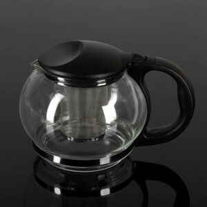 Чайник заварочный "Любава", с металлическим ситом, 1,25 л, цвет чёрный
