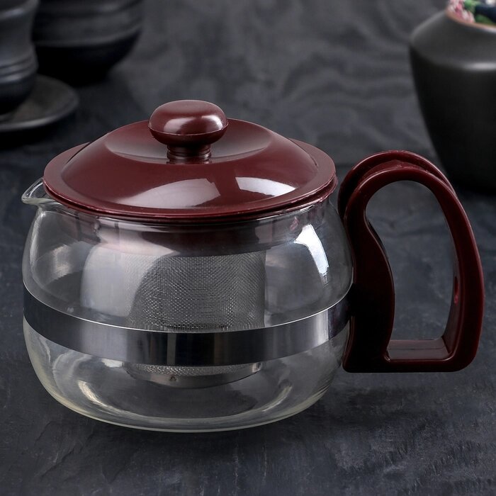 Чайник заварочный Magistro "Бруно", с ситом, 750 л, цвет коричневый от компании Интернет-гипермаркет «MOLL» - фото 1