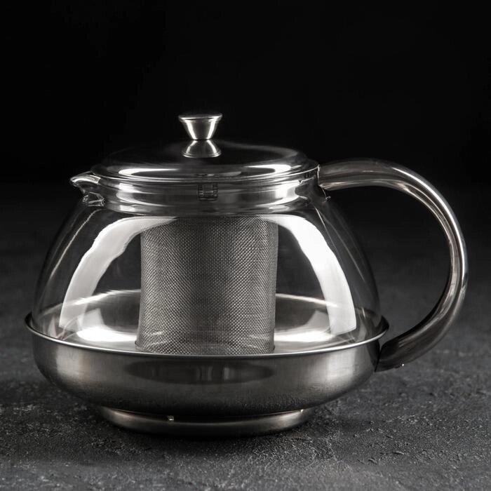 Чайник заварочный "Металлик", с металлическим ситом, 1 л от компании Интернет-гипермаркет «MOLL» - фото 1