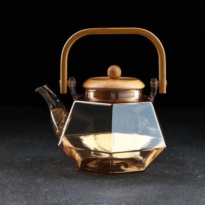 Чайник заварочный "Октогон", 800 мл, цвет золотой от компании Интернет-гипермаркет «MOLL» - фото 1