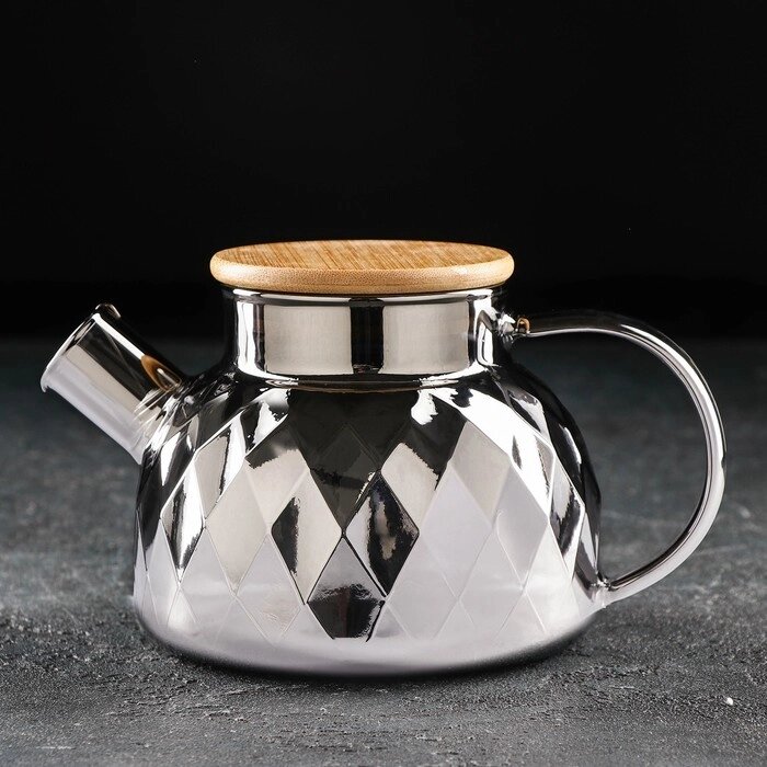 Чайник заварочный с металлическим ситом "Круиз", 800 мл, цвет серый от компании Интернет-гипермаркет «MOLL» - фото 1