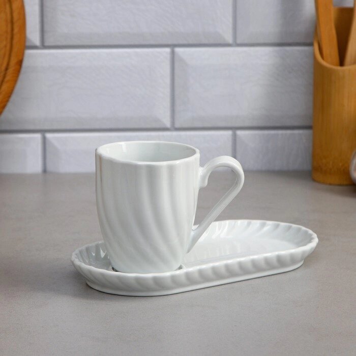 Чайный набор "Кармен", 2 предмета: чашка+блюдце, фарфор, Иран от компании Интернет-гипермаркет «MOLL» - фото 1