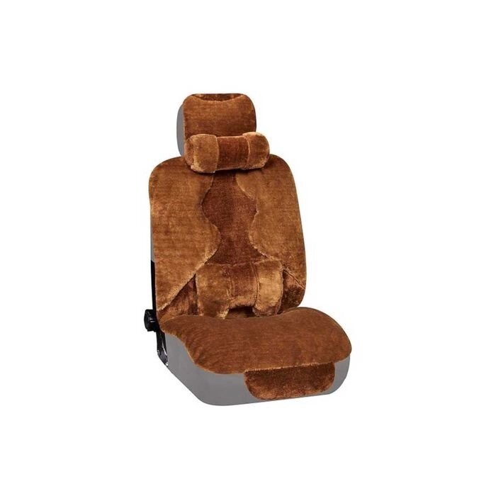 Чехлы сиденья меховые искусственные 5 предм. Skyway Arctic коричневый от компании Интернет-гипермаркет «MOLL» - фото 1