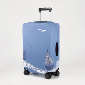 Чехол для чемодана Корабли 28", 45*30*70, голубой
