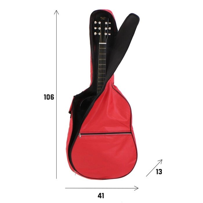 Чехол для гитары  Music Life, 106х41х13 см, красный от компании Интернет-гипермаркет «MOLL» - фото 1