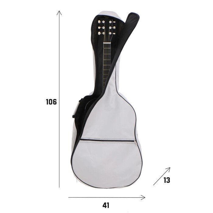 Чехол для гитары  Music Life, 106х41х13 см, серый от компании Интернет-гипермаркет «MOLL» - фото 1