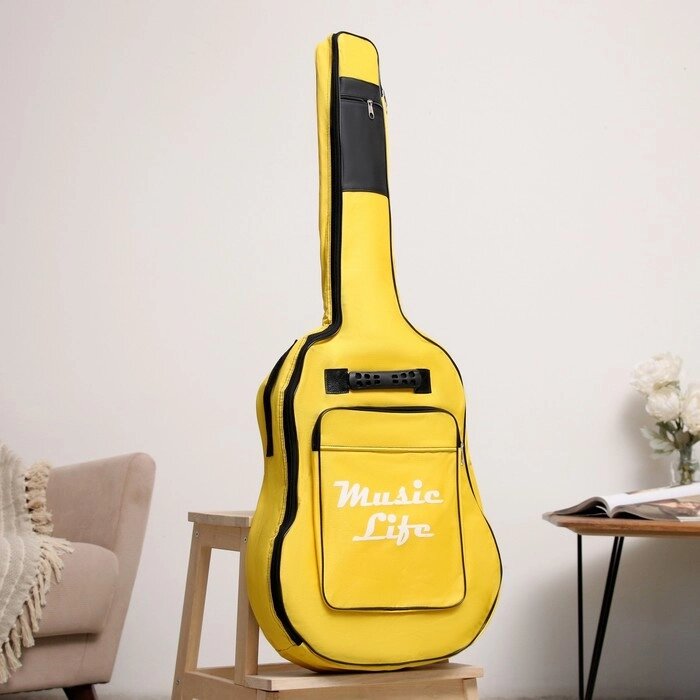 Чехол для гитары Music Life, премиум, желтый от компании Интернет-гипермаркет «MOLL» - фото 1