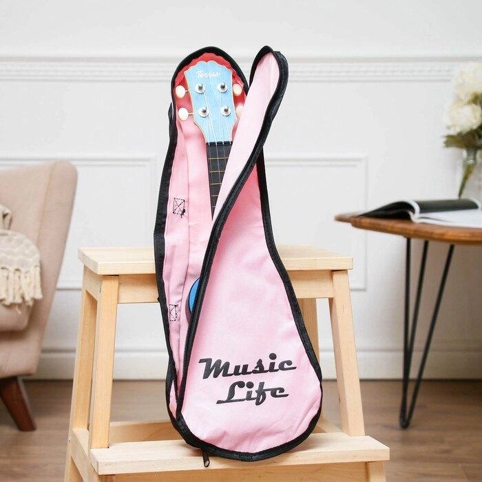 Чехол для укулеле сопрано Music Life, розовый от компании Интернет-гипермаркет «MOLL» - фото 1