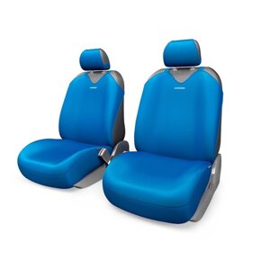 Чехол-майка AUTOPROFI R-1 SPORT PLUS R-402Pf BL, передний ряд, закрытое сиденье, полиэстер, 4 предмета, цвет синий