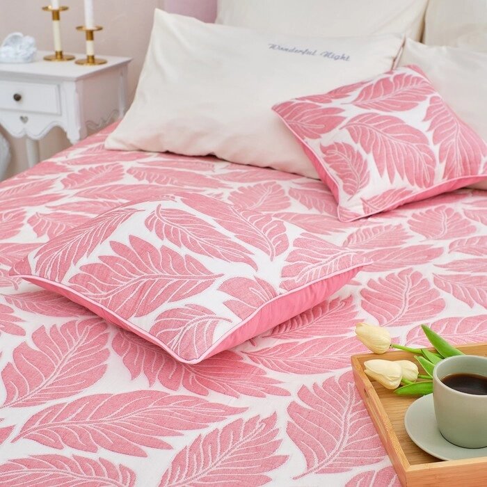 Чехол на подушку Этель "Крапива" цв. розовый 40*40 см, 100% хлопок от компании Интернет-гипермаркет «MOLL» - фото 1