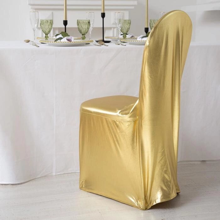 Чехол на стул, цв. золото, 90*40*40 см, 100% п/э от компании Интернет-гипермаркет «MOLL» - фото 1