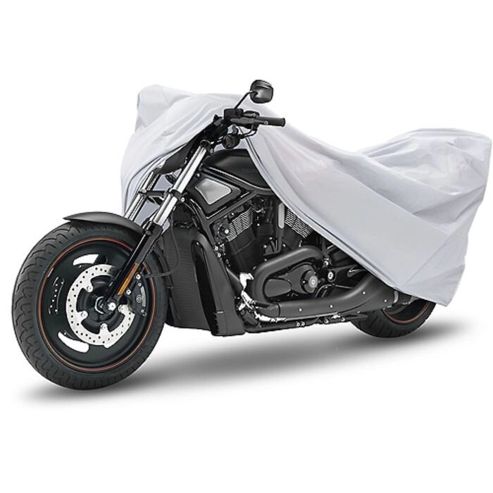 Чехол-тент для мотоциклов и скутеров 203х89х119 см (М), серебряный от компании Интернет-гипермаркет «MOLL» - фото 1