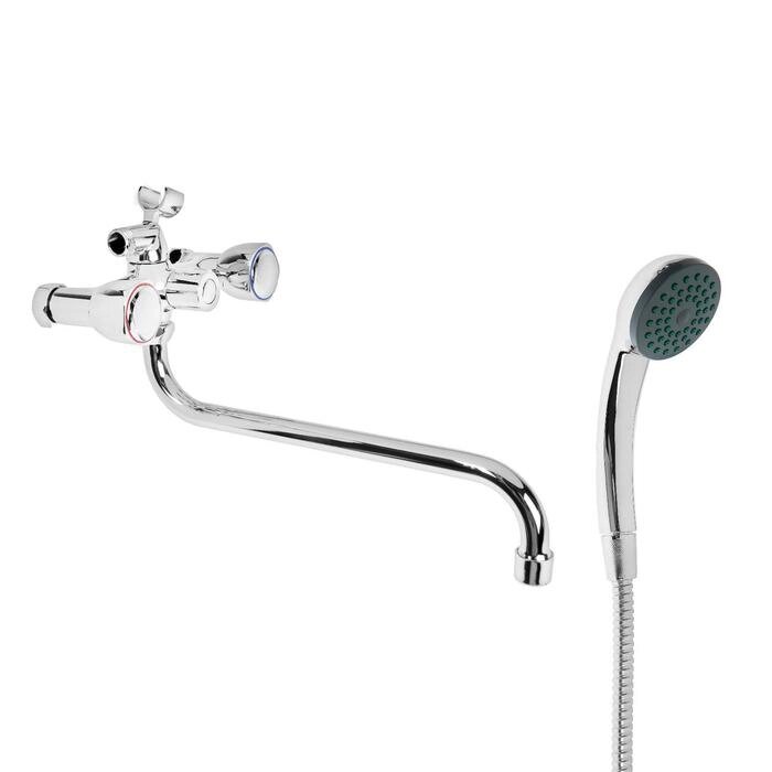 Cмеситель для ванны Accoona A7180, двухвентильный, с душевым набором, латунь, хром от компании Интернет-гипермаркет «MOLL» - фото 1