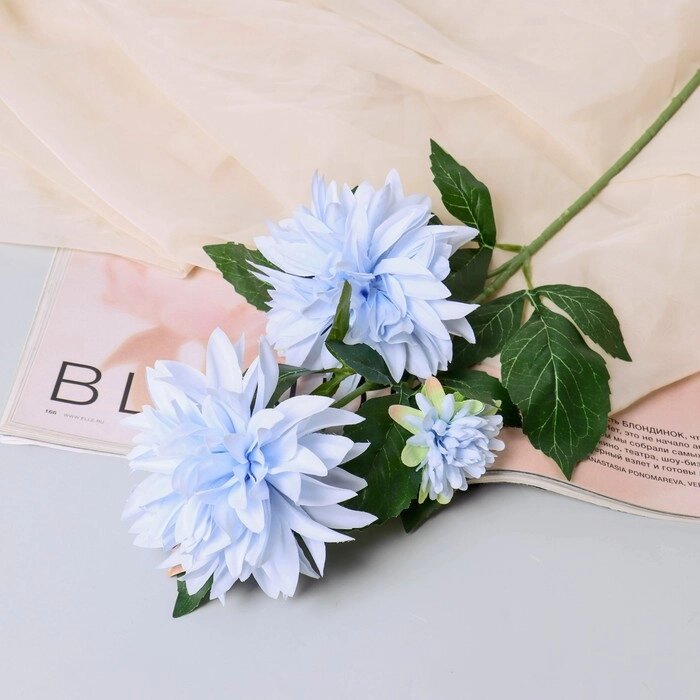 Цветы искусственные "Георгин садовый галант" 11х61 см, голубой от компании Интернет-гипермаркет «MOLL» - фото 1