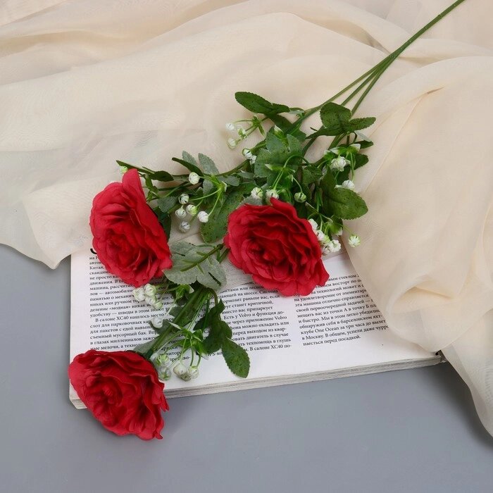 Цветы искусственные "Роза галант" 8х62 см, красный от компании Интернет-гипермаркет «MOLL» - фото 1