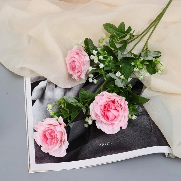 Цветы искусственные "Роза галант" 8х62 см, розовый от компании Интернет-гипермаркет «MOLL» - фото 1