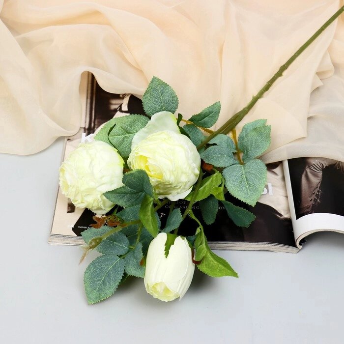Цветы искусственные "Роза грация" 7х57 см, молочный от компании Интернет-гипермаркет «MOLL» - фото 1