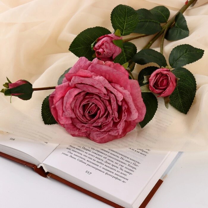 Цветы искусственные "Роза изыск" 10х64 см, пепельно-розовый от компании Интернет-гипермаркет «MOLL» - фото 1