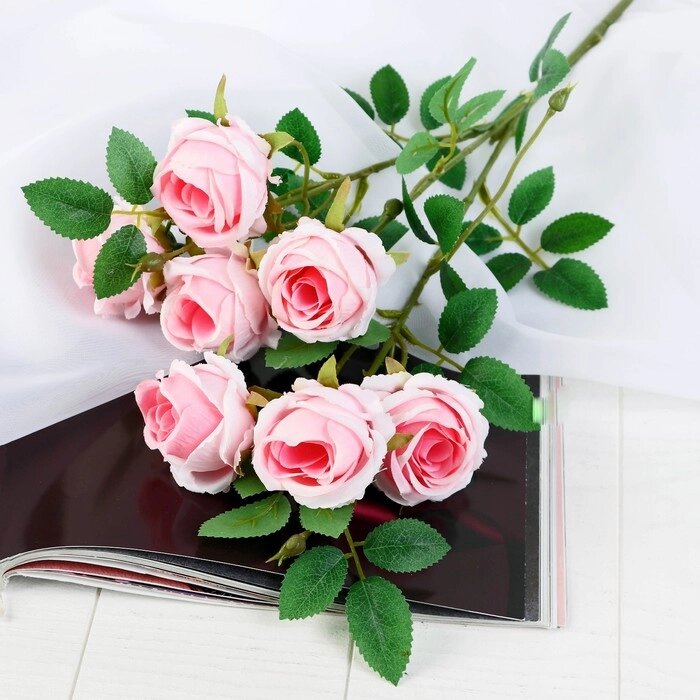 Цветы искусственные "Роза Септима" 5х65 см розовый от компании Интернет-гипермаркет «MOLL» - фото 1