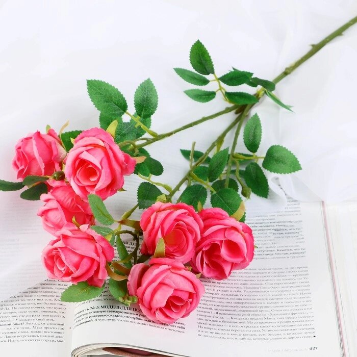 Цветы искусственные "Роза Септима" 5х65 см яркий розовый от компании Интернет-гипермаркет «MOLL» - фото 1