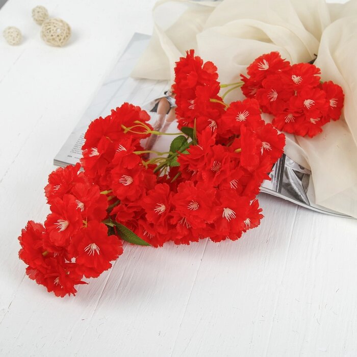 Цветы искусственные "Японская вишня" 5*88 см, красный от компании Интернет-гипермаркет «MOLL» - фото 1