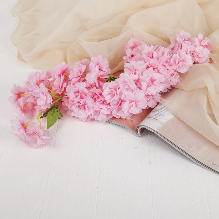 Цветы искусственные "Японская вишня" 5*88 см, ярко розовый от компании Интернет-гипермаркет «MOLL» - фото 1