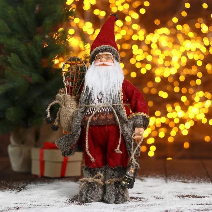 Дед Мороз "В красном тулупе с фонарём" 19х30 см от компании Интернет-гипермаркет «MOLL» - фото 1