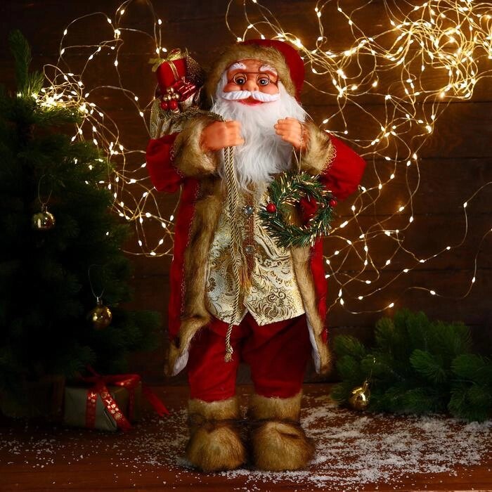 Дед Мороз "В золотом кафтане, с венком" 30х60 см от компании Интернет-гипермаркет «MOLL» - фото 1